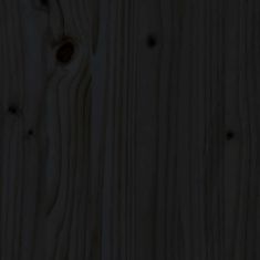 Vidaxl Izvlečna dnevna postelja črna trdna borovina 2x(80x200) cm