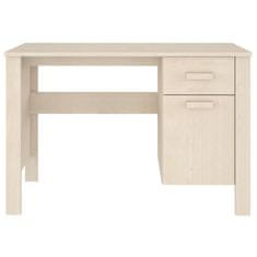 Vidaxl Pisalna miza medeno rjava 113x50x75 cm trdna borovina