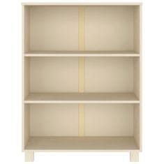 Vidaxl Knjižna omara medeno rjava 85x35x112 cm trdna borovina