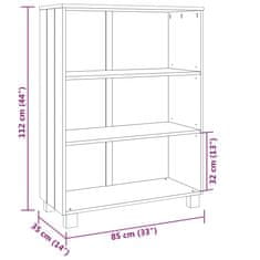 Vidaxl Knjižna omara medeno rjava 85x35x112 cm trdna borovina
