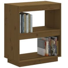 Vidaxl Knjižna omara medeno rjava 60x35x71 cm trdna borovina
