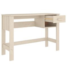 Vidaxl Pisalna miza medeno rjava 110x40x75 cm trdna borovina