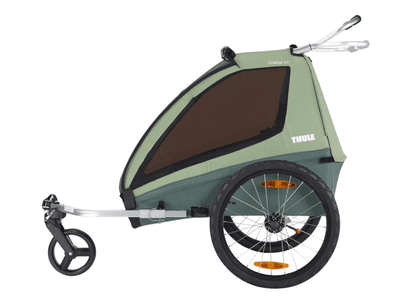 Coaster XT prikolica za kolo in otroški voziček, zelen