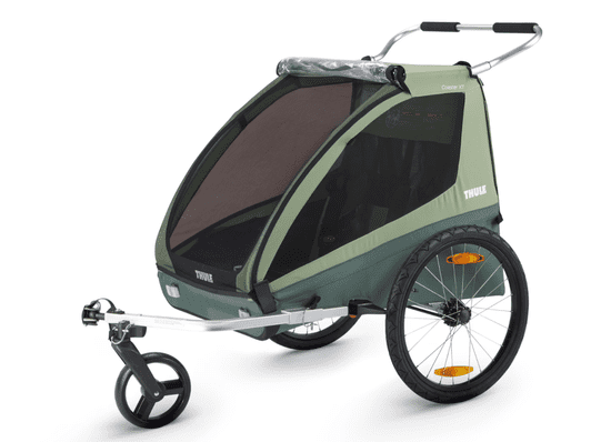 Thule Coaster XT prikolica za kolo in otroški voziček, zelen