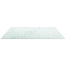 Vidaxl Mizna plošča bela 70x70 cm 6 mm kaljeno steklo z marmorjem