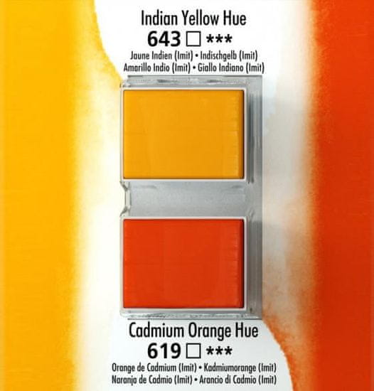 Daler Rowney Akvarelna barva Aquafine set 2 indian yellow hue/cdm orange