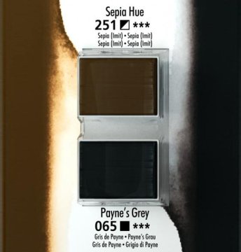 Daler Rowney Akvarelna barva Aquafine set 2 sepia hue/paynes grey