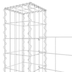 Vidaxl Gabion košara U-oblike s 3 stebri železo 260x20x200 cm