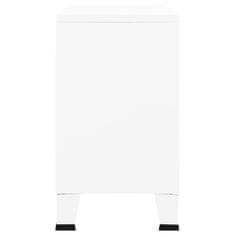 Vidaxl Komoda bela 105x35x62 cm kovina in steklo