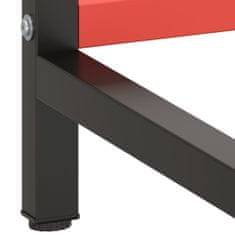 Greatstore Okvir za delovno mizo mat črn in mat rdeč 220x57x79 cm kovinski