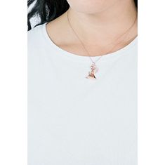 Amen Očarljiva bronasta ogrlica s cirkoni Angels A5RB (verižica, obesek)