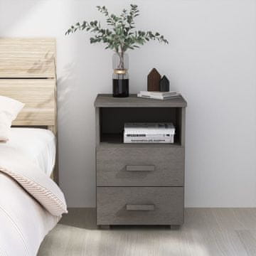 Vidaxl vidaXL HAMAR Nočna omarica svetlo siva 40x35x62 cm borov les