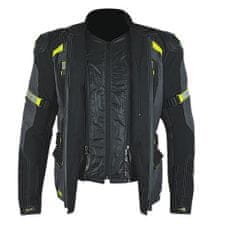 MAXX NF 2210 Tekstilna jakna dolga črno sivo zelena refleks XL