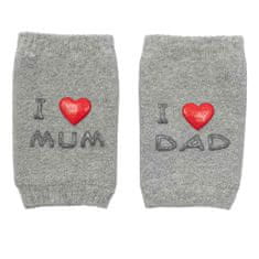 NEW BABY otroške blazinice za kolena z ABS I Love Mum and Dad sive barve