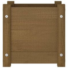 Vidaxl Vrtno cvetlično korito medeno rjavo 31x31x31 cm trdna borovina