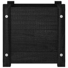 Vidaxl Vrtno cvetlično korito črno 31x31x31 cm trdna borovina
