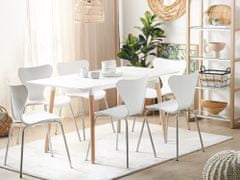 Beliani Zložljiva jedilna miza 120/150 x 80 cm bela / svetel les MIRABEL