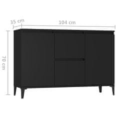Vidaxl Komoda črna 102x35x70 cm iverna plošča