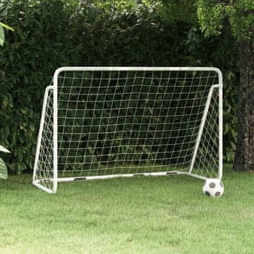 Vidaxl vidaXL Nogometni gol z mrežo, bel, 180x90x120, jeklo