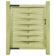 Vidaxl Vrtna vrata impregnirana borovina 100x125 cm zelena