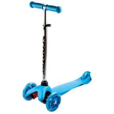 Trikolesni skiro MINI SCOOTER s svetlečimi kolesi, modra H-026-MO