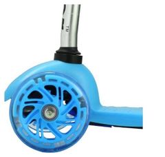 Trikolesni skiro MINI SCOOTER s svetlečimi kolesi, modra H-026-MO