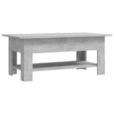 Greatstore Klubska mizica betonsko siva 102x55x42 cm iverna plošča
