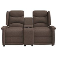 Greatstore 2-sedežni kavč z držalom za skodelico, taupe, tkanina