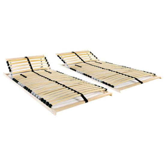 Vidaxl Letveno posteljno dno 2 kosa z 28 letvicami 7 con 80x200 cm