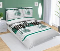 Bombažna posteljnina - 140x200, 70x90 cm - Patchwork zelena