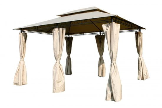 Linder Exclusiv Vrtni paviljon MC3646 Bež 4x3m s 6 stranskimi stenami