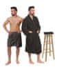 Interkontakt Komplet črne čokolade: kopalni plašč KIMONO + moški kilt za savno + kopalna brisača Kopalni plašč velikost XL