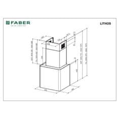 Faber Lithos EG6 LED A45 kuhinjska napa, črna