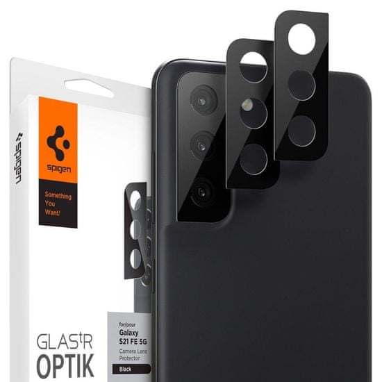 Spigen Optik.Tr 2x zaščitno steklo za kamero Samsung Galaxy S21 FE, črna