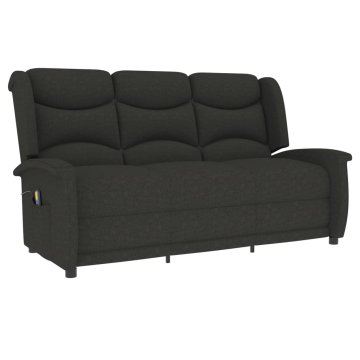 Vidaxl Masažni trosed temno sivo blago