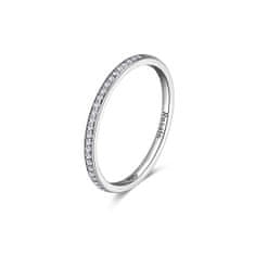 Rosato Minimalističen srebrn prstan s cirkoni Allegra RZA029 (Obseg 56 mm)