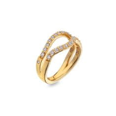Hot Diamonds Luksuzen pozlačen prstan z diamantom in topazom Jac Jossa Soul DR223 (Obseg 55 mm)