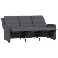 shumee 3-sedežni zložljivi masažni fotelj, temno sive barve, oblazinjen s tkanino