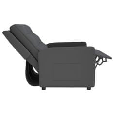 Greatstore 3-sedežni zložljivi masažni fotelj, temno sive barve, oblazinjen s tkanino