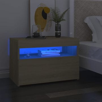 Vidaxl vidaXL Nočna omarica z LED svetilko, komplet 2 kosov, hrast sonoma, 60x35x40 cm