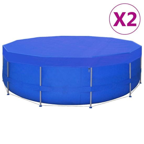 Vidaxl Pokrivalo za bazen PE okroglo 2 kosa 460 cm 90 g/m2