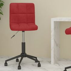 Vidaxl Vrtljivi pisarniški stol, oblazinjen z vinsko rdečim žametom