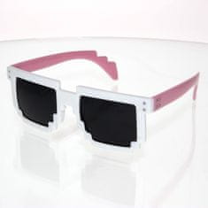 OEM sončna očala Kvadratni Robot bela in rožnata