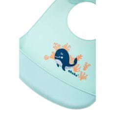 AKUKU Nastavljiv otroški silikonski slinček z žepom kit meta