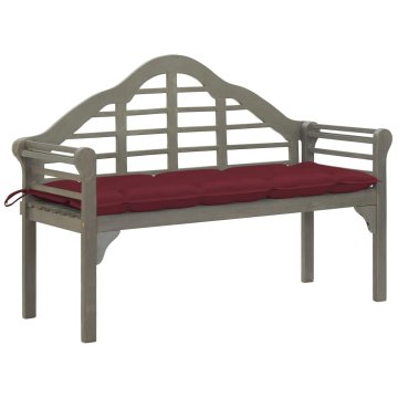 Vidaxl Vrtna klop z blazino 135 cm trden akacijev les siva