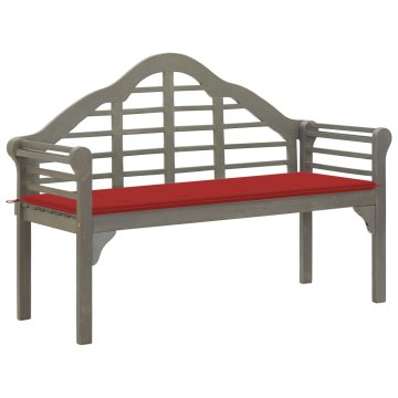 Vidaxl Vrtna klop z blazino 135 cm trden akacijev les siva