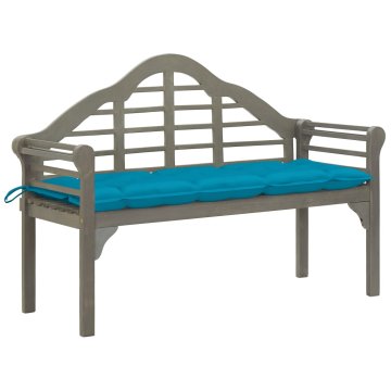 Vidaxl Vrtna klop z blazino 135 cm trden akacijev les siva