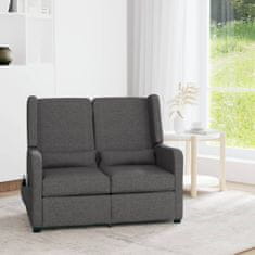 Greatstore 2-sedežni zložljivi masažni fotelj, temno sive barve, oblazinjen s tkanino