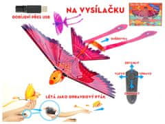 Mikro Trading R/C Go Go Bird, ptica, 18 cm, na baterije, z USB 2,4 GHz, leteča, vijolične barve