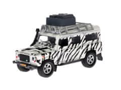 Kids Globe Land Rover safari 14 cm kovinski vzvratni avto z baterijo, lučjo in zvokom